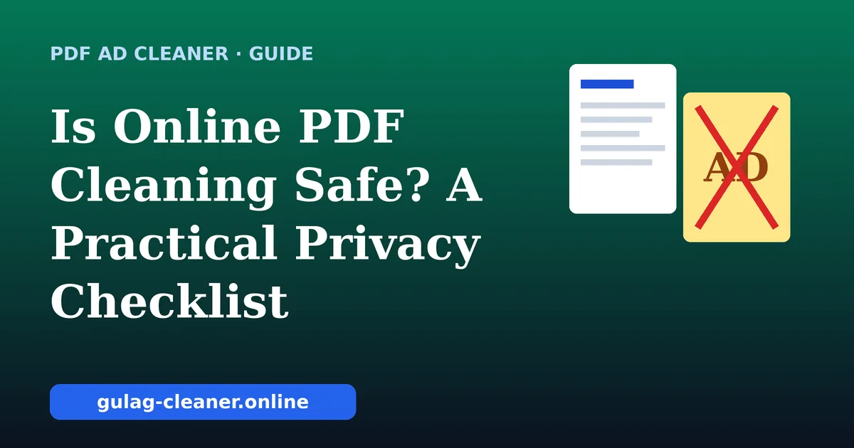 Is Online PDF Cleaning Safe? A Practical Privacy Checklist cover image